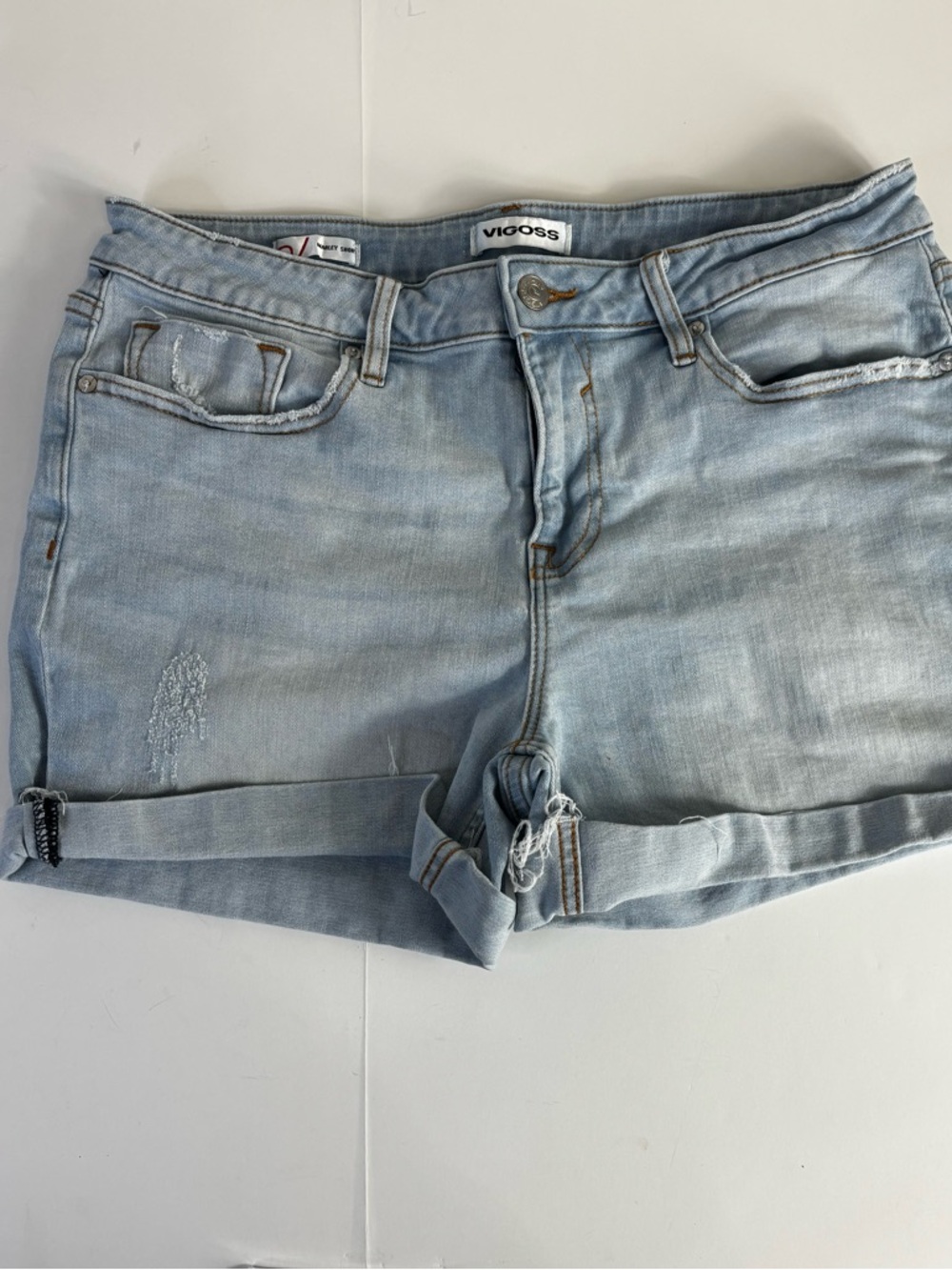 Vigoss Light Wash Denim Cuffed Women’s Shorts Sz 30